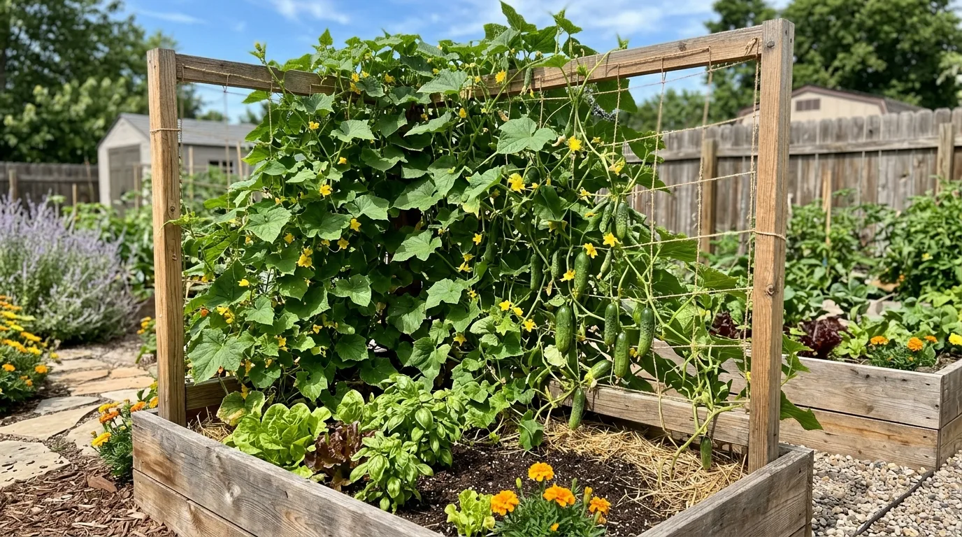 Wooden Ladder Trellis